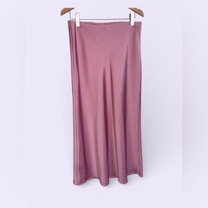 Zara Pink Satin Maxi Skirt